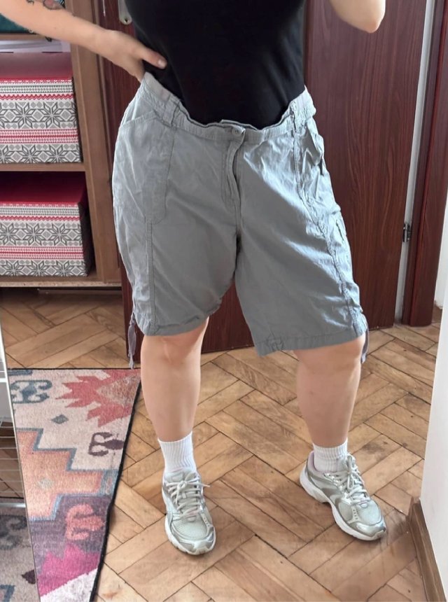 St. John's Bay szorty cargo bawełniane damskie Plus Size, szare 5XL / 50 / 22