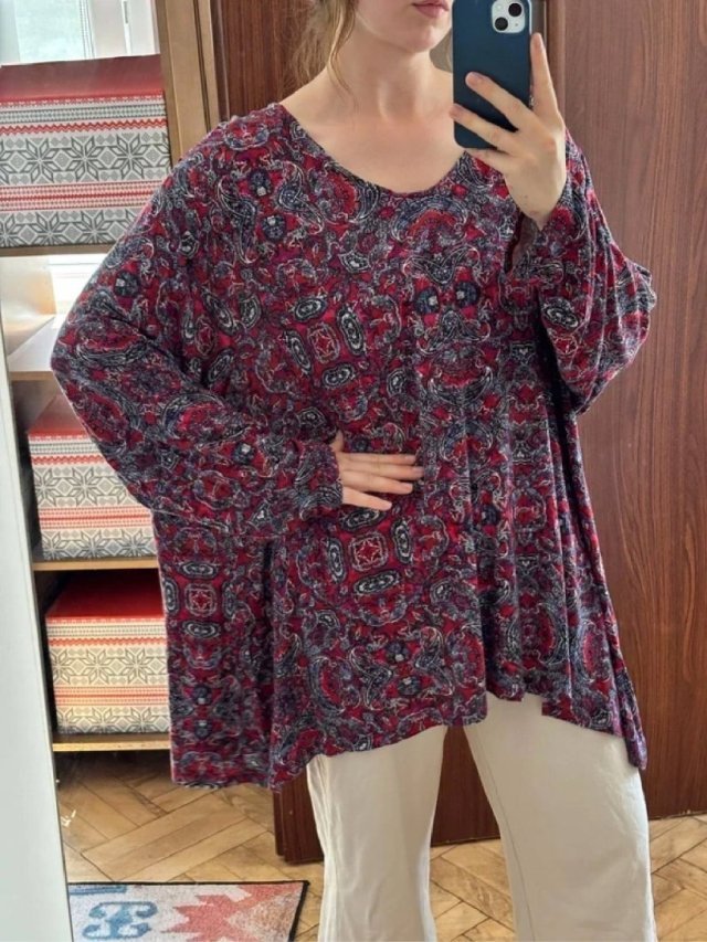 miękka tunika oversize z Lyocell | paisley rozmiar Uniwersalny