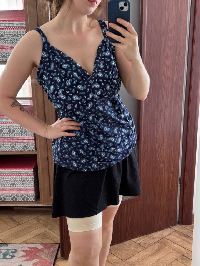 Lands' End komplet kąpielowy tankini + spódniczka | Paisley | r. 48/50 (18/20W)