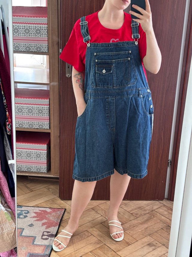 Vintage jeansowe ogrodniczki L.A. Blues denim / EU 54–56 / 5XL 100% bawełna