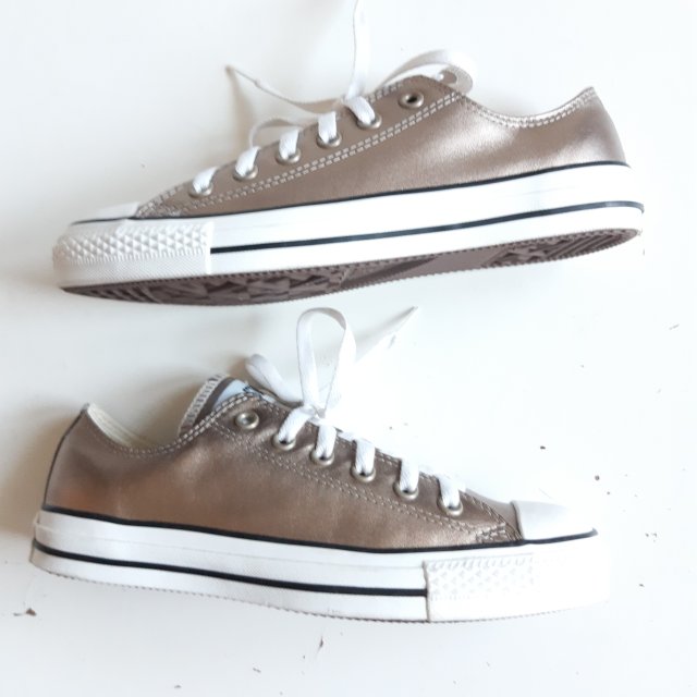 Złote Trampki Converse Vintage 39 40 Skóra Naturalna