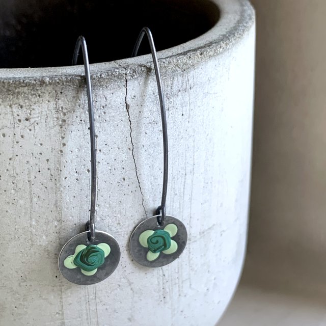 Kolczyki Polne Kwiaty - Malachite & Pastel Green