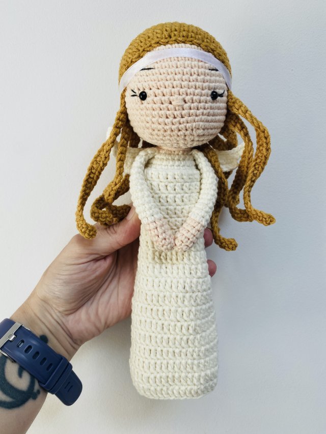 Anioł stróż lalka maskotka szydełkowa handmade