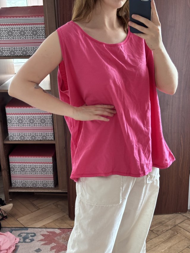 Malinowa bezrękawnik Just My Size JMS 30W/32W Plus Size bawełna 9XL / 58 / 30