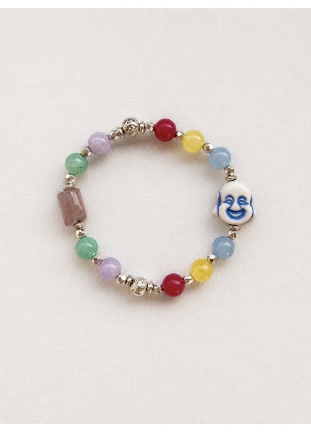 Happy Looks Good on You | No. 03| Jadeity| Kwarc różowy| Hematyt