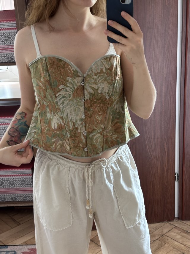 gorset top damski Plus Size, kwiatowy aliula Rozmiar 6XL / 52 / 24