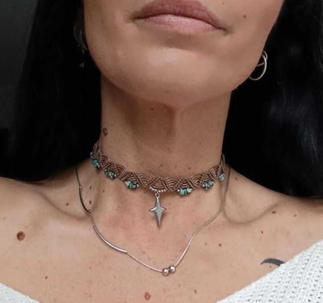 Choker z turkusem afrykańskim