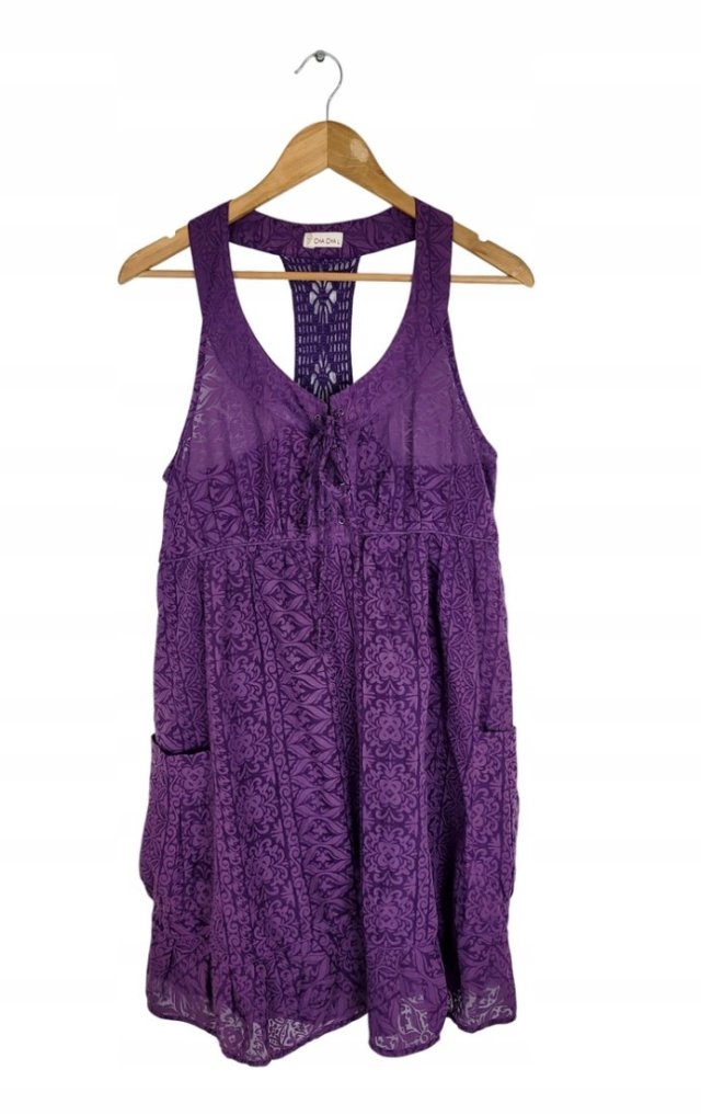 CHA CHA hippie sukienka boho fiolet 40 L