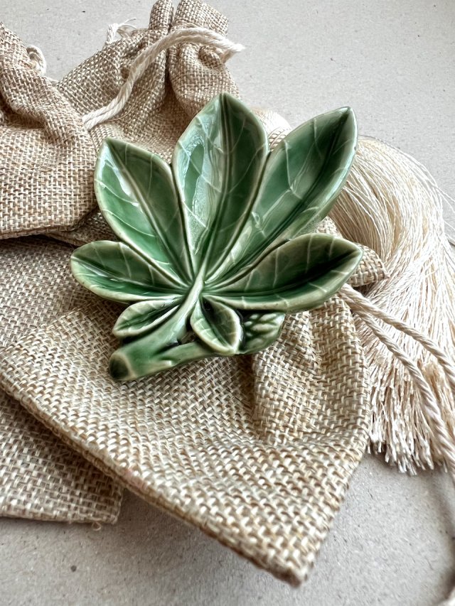 Vintage Wade England Porcelain Leaf Pin Dish ❤ Lata 50-te. XXw.
