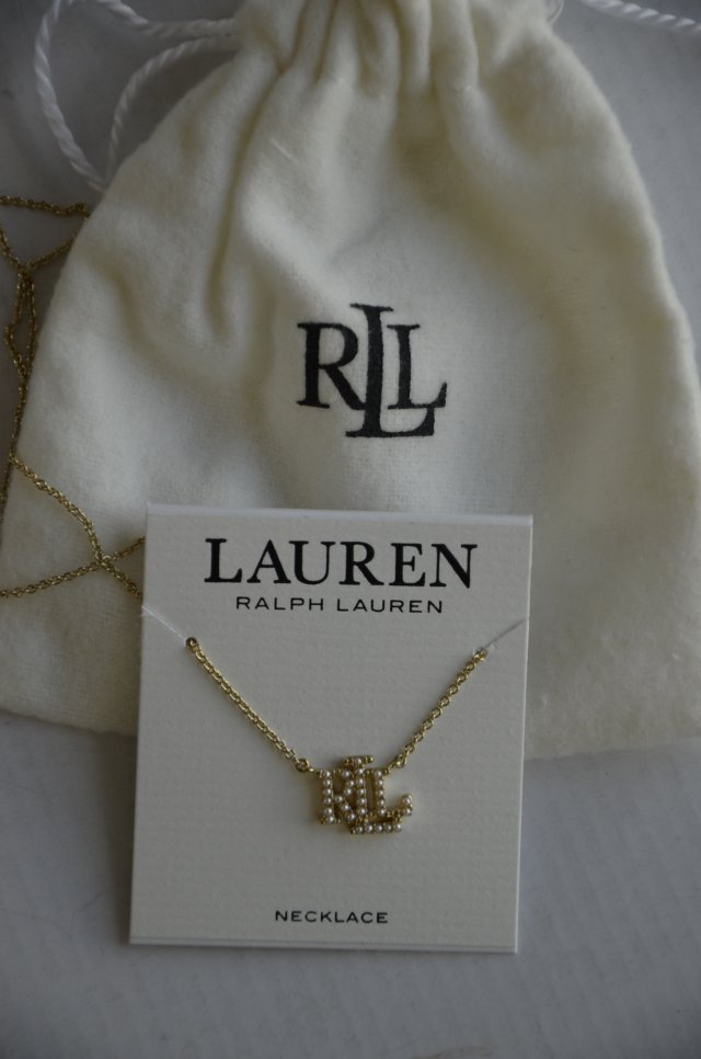 nowy naszyjnik Ralph Lauren logo łańcuszek