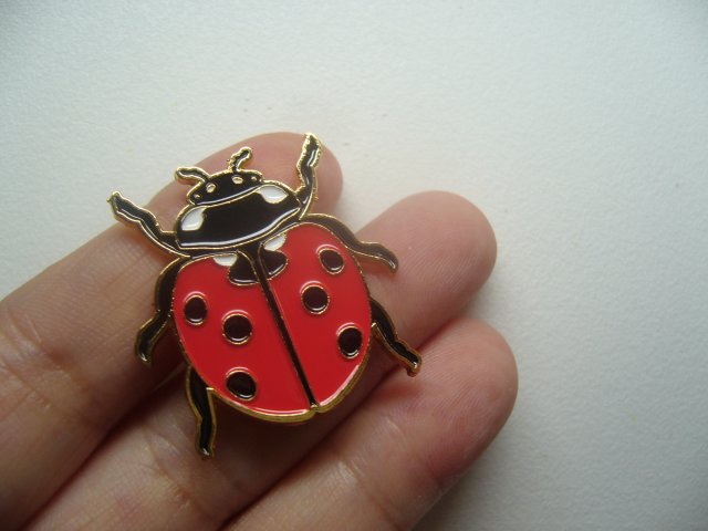METALOWA EMALIOWANA PIN PRZYPINKA BIEDRONKA