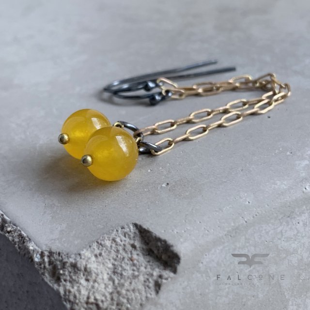 Kolczyki Long Yellow Agate