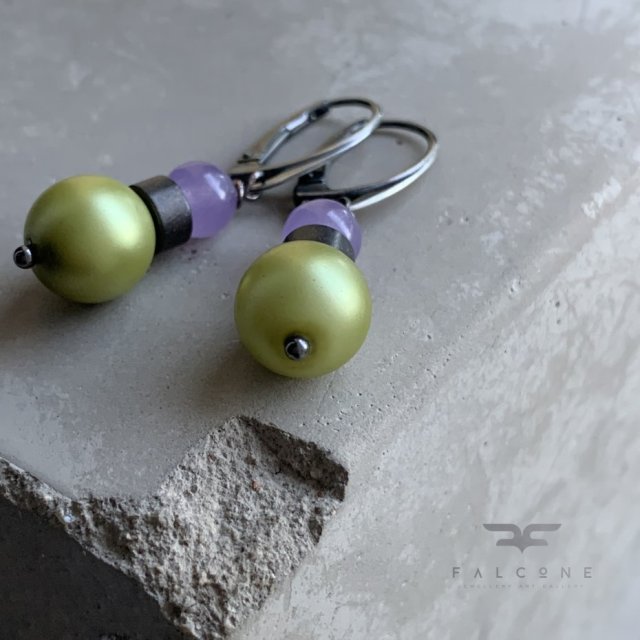 Kolczyki Lavender & Pistachio
