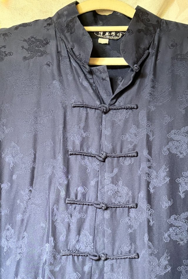 Silk - Jedwabny wschodni żakiet koszula oryginalne zapięcia