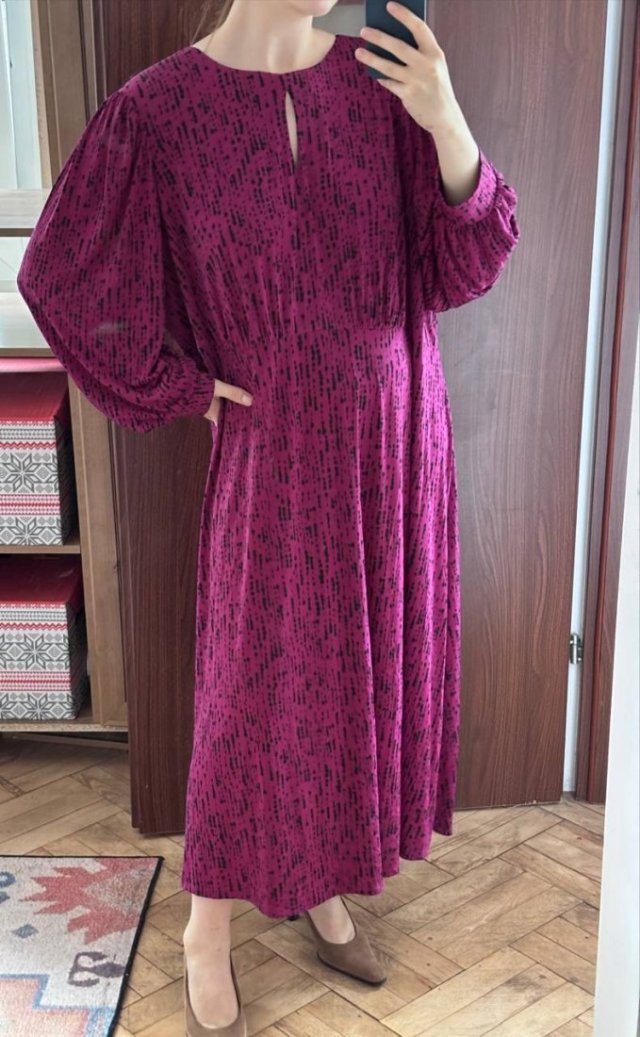 Adorne Woman Fioletowa Sukienka Midi Plus Size 24W