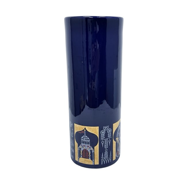 Wazon Ceramiczny KEUCK Türkisch Mokka Kobalt Złoto Niemcy Lata 70. Vintage