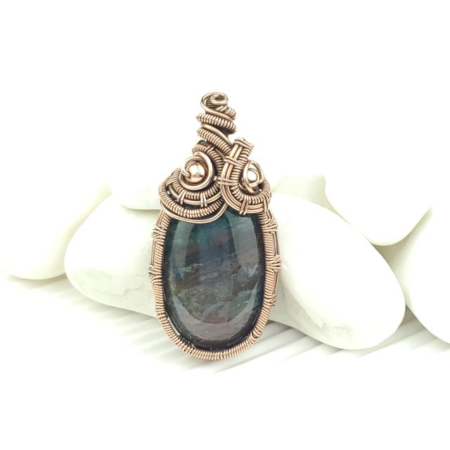 Wisiorek z agatem wire wrapping