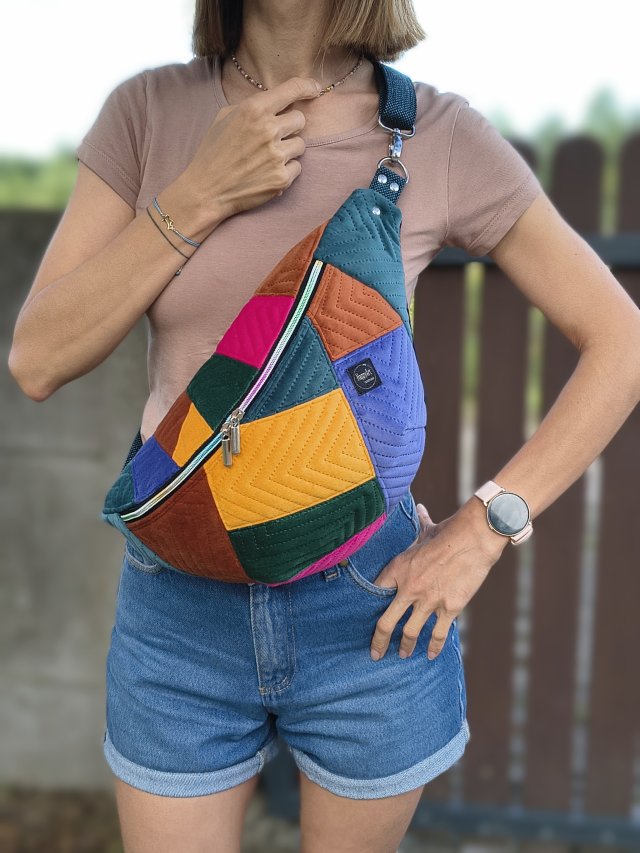 kolorowa patchworkowa damska nerka XXL