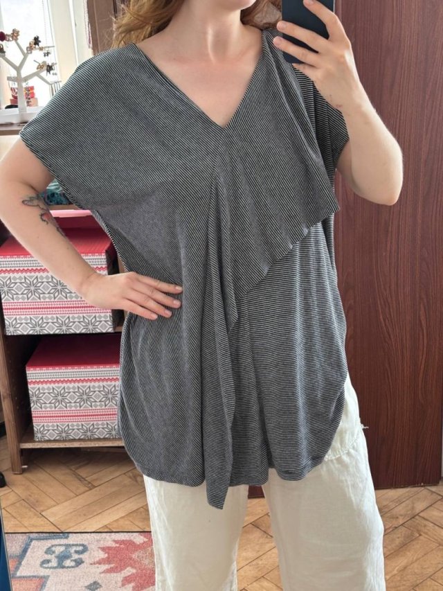 Ulla Popken Bluzka w Paski Asymetryczna Plus Size 4XL / 48 / 20