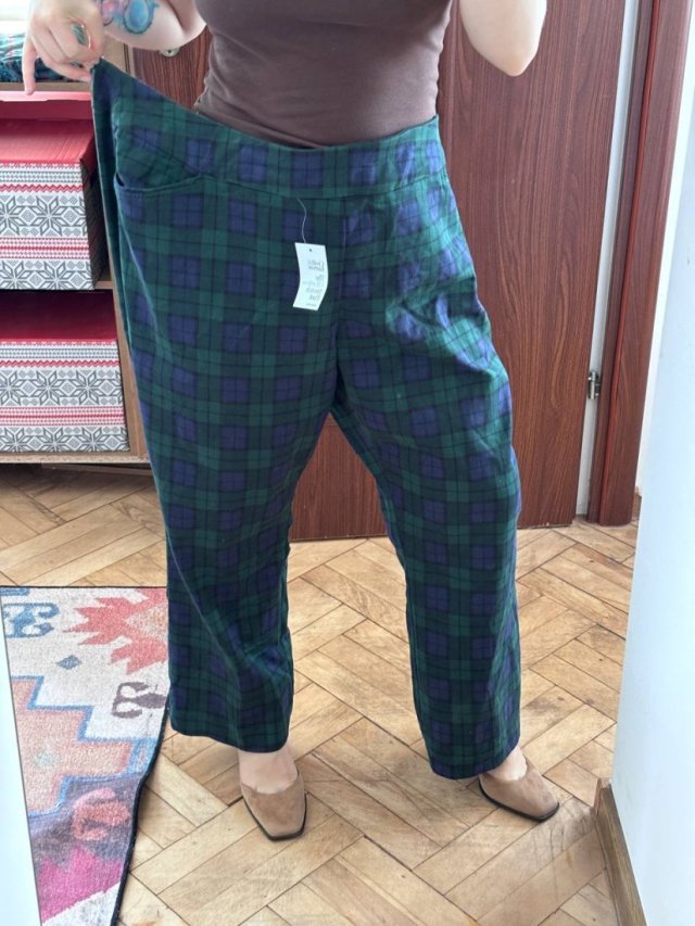 Croft & Barrow Spodnie w Kratę Plus Size 26W Short 7XL / 54 / 26