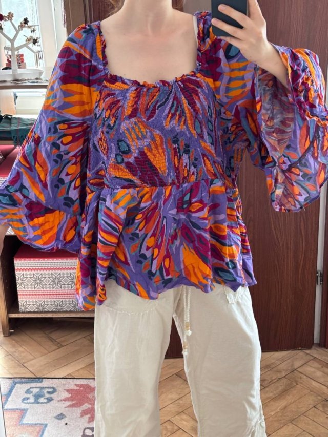 Terra & Sky Bluzka boho hiszpanka  6XL / 52 / 24