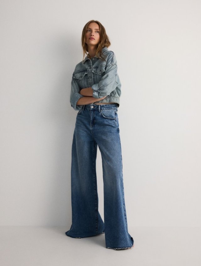 RESERVED - JEANSY WIDE LEG Z WYSOKIM STANEM - 36