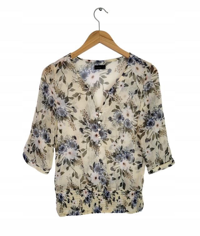 VERO MODA mgiełka bluzka kwiaty 36 S