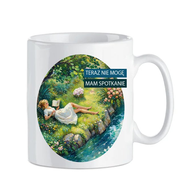 Teraz nie mogę, mam spotkanie, Kubek Vintage Art , Korpo Mem Nowy