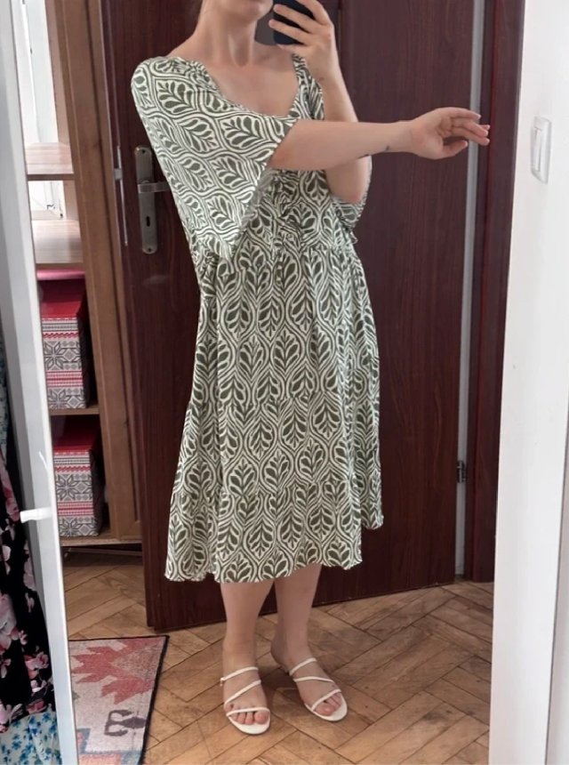 Lane Bryant sukienka boho z falbaniastymi rękawami 26/28 7XL / 54 / 26