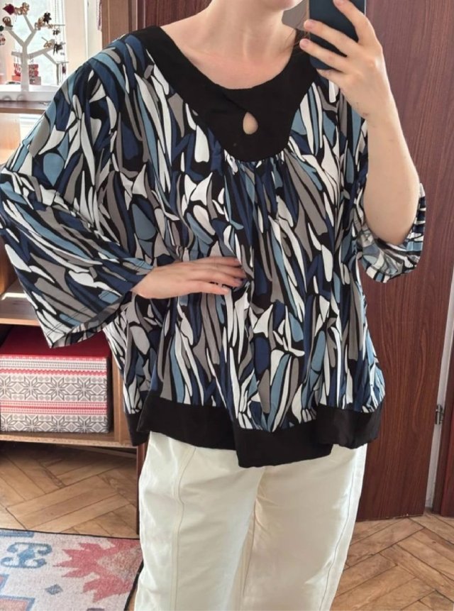 Studio 1940 Bluzka w Niebieski Print Plus Size 30/32 9XL / 58 / 30