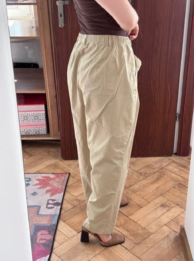 Lands' End The Fitters Spodnie Beżowe Plus Size 7XL / 54 / 26
