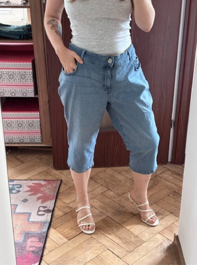 Lee Riders rybaczki jeansowe damskie Plus Size, klasyczny denim, USA