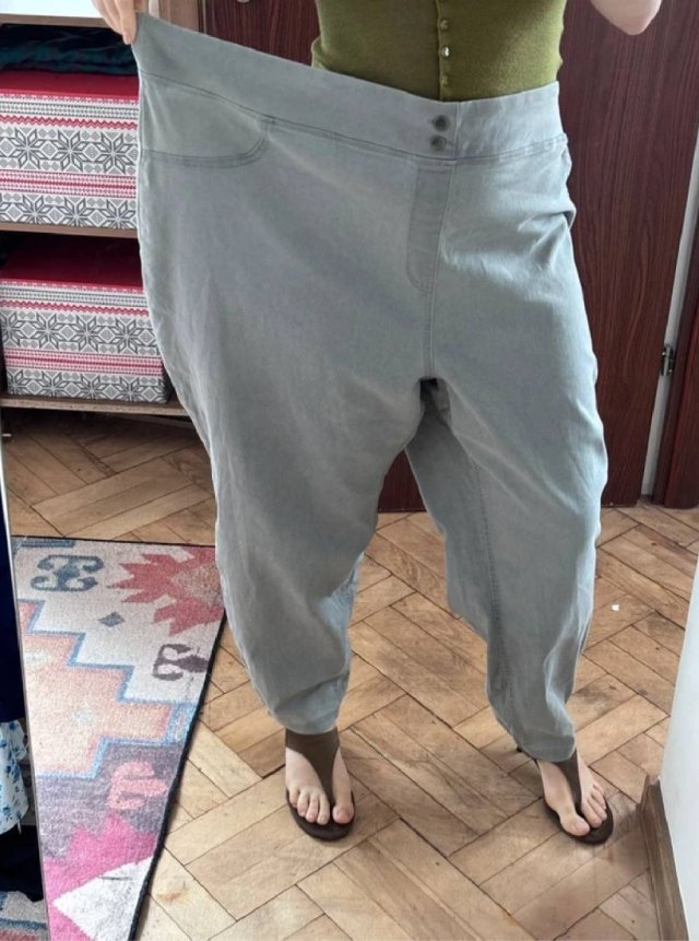 Terra & Sky Szare Spodnie z Wysokim Stanem Plus Size 30W 9XL / 58 / 30