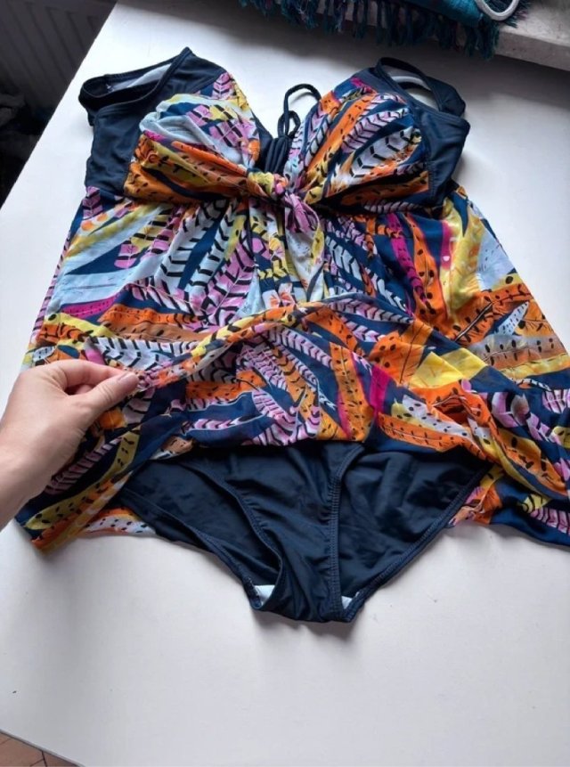Kostium kąpielowy tankini Vantdo 3XL 4XL kolorowy wzór 4XL / 48 / 20
