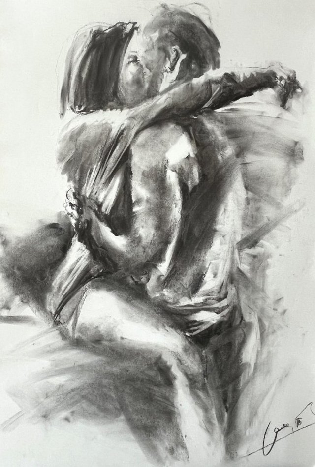 Szkic Pary 100x70cm