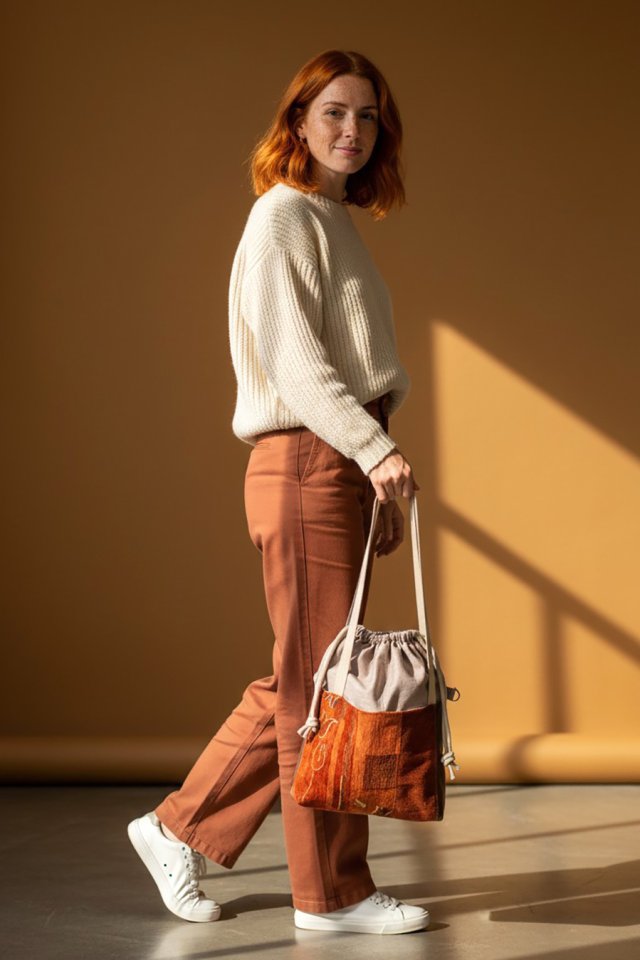 Torba shopper z kominem RASPBERI – unikatowa torba handmade w stylu no waste