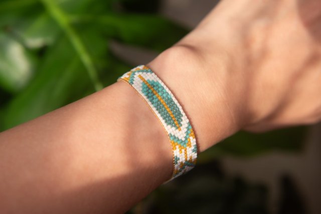Bransoletka INDIAN SUMMER ✧ boho ✧ piórko ✧ indiańska