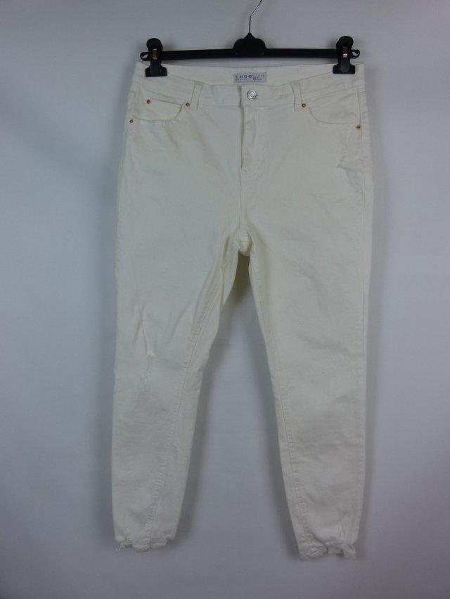 Denim spodnie jeans śmietanowe skinny 16 / 44