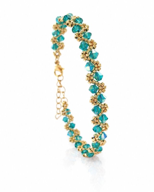 Bransoletka z kryształów Preciosa Blue Zircon AB