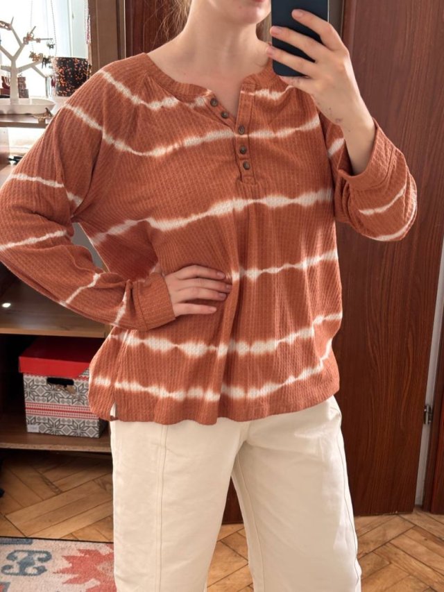 Sonoma Bluzka Waffle Tie-Dye Plus Size 4XL / 48 / 20