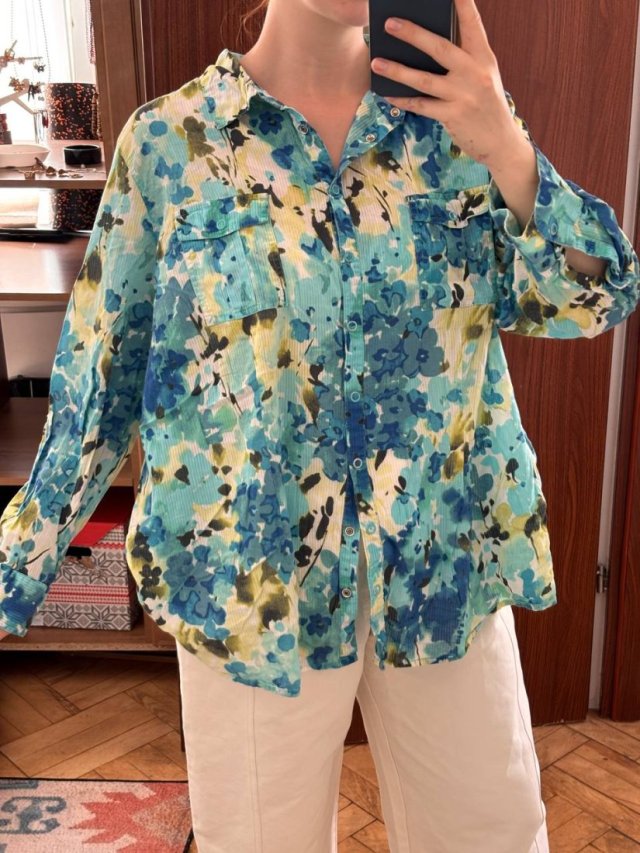 Covington Woman Koszula w Niebieskie Kwiaty 24-26W 6XL / 52 / 24