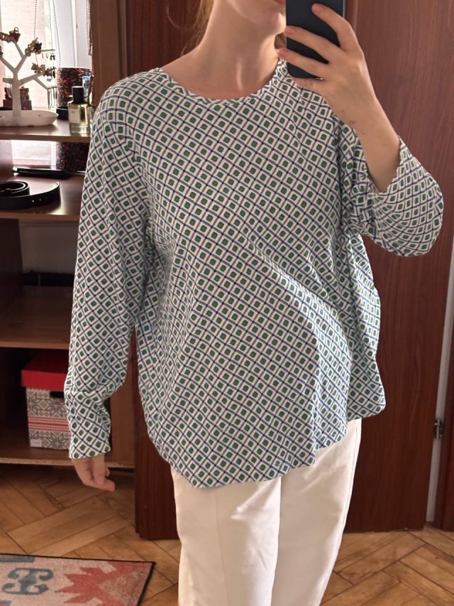 Croft & Barrow 2X bluzka 100% bawełna | geometryczny wzór | plus size 4XL / 48 / 20