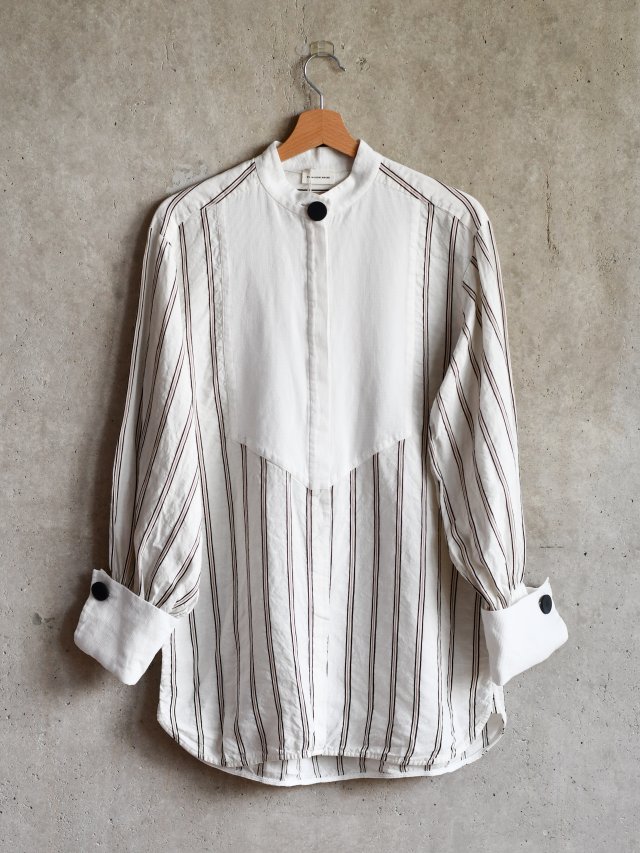 lniana koszula w paski duńskiej marki premium By Malene Birger 36