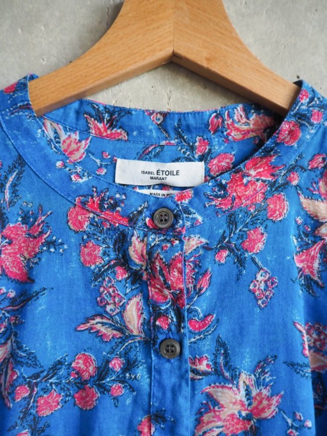 Niebieska bawełniana bluzka w kwiaty kwiatowy wzór 100% bawełna francuskiej marki premium Isabel Marant Etoile 40