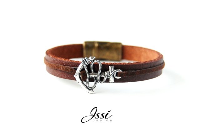 ANCHOR & LEATHER bransoletka męska z kotwicą