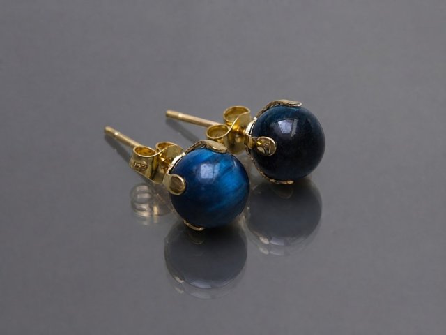 Dots - Tygrysie oko blue /alloys collection/ - sztyfty