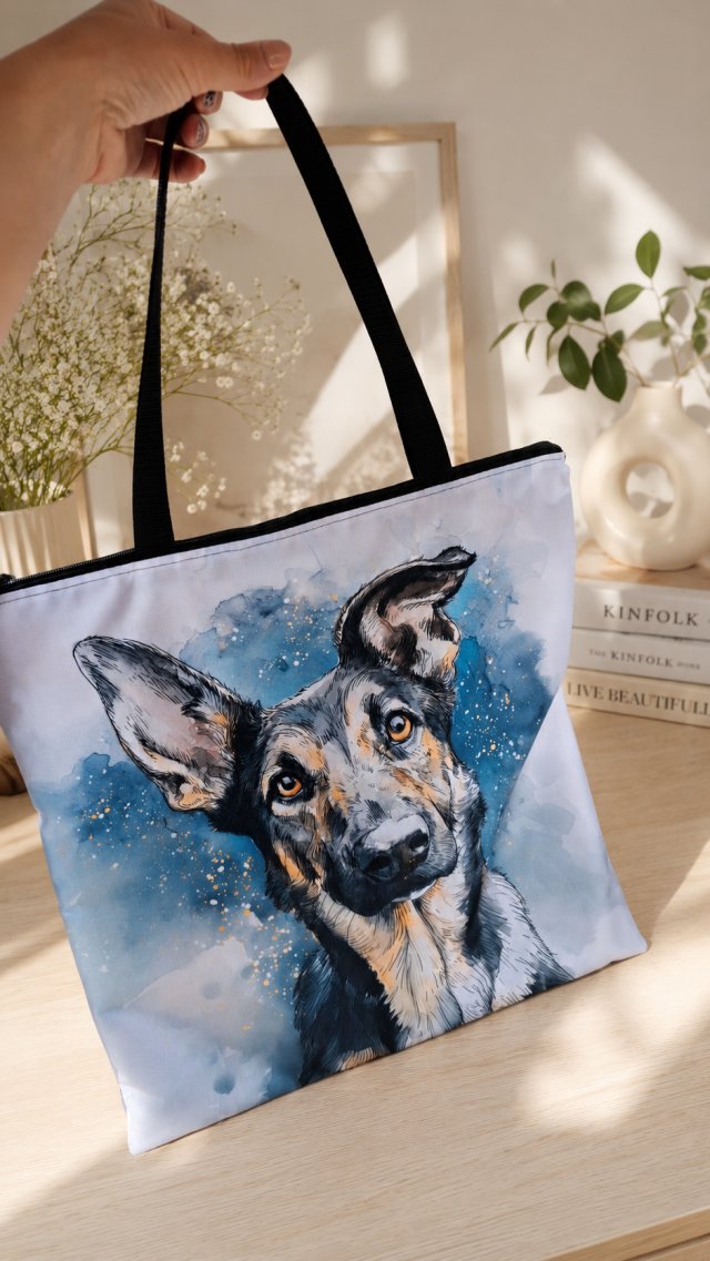 Shopperka / torba na ramię duża piesek owczarek niemiecki