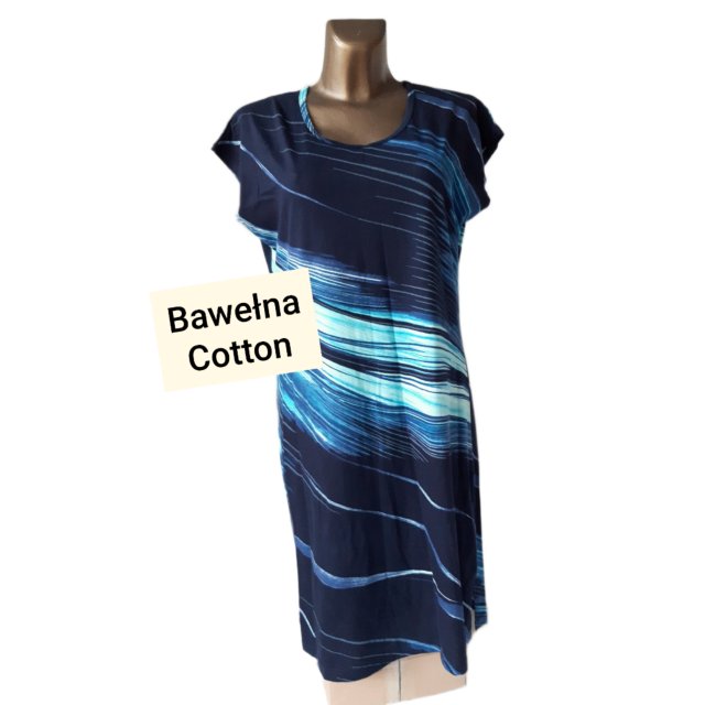 Letnia Sukienka Midi 42 XL Bawełna Dress Cotton