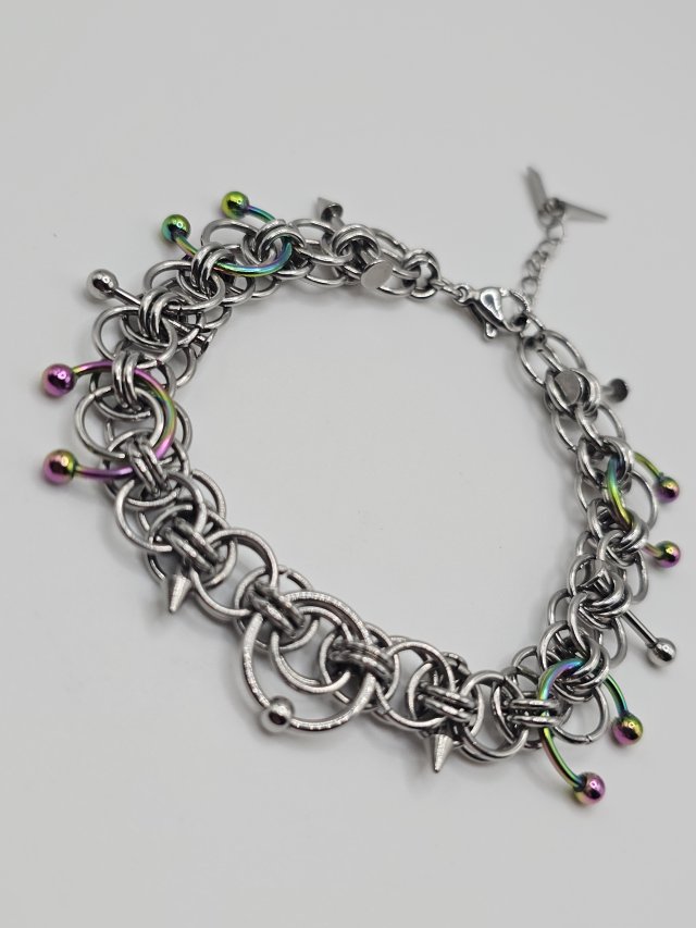Bransoletka piercing mulicolor damska