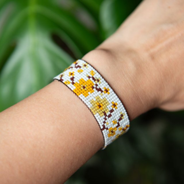 Bransoletka YELLOW SAKURA ✧ boho ✧ etno ✧ kwiaty